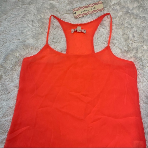 Pink Rose Neon Pink Flowy Layered Tank Top - Picture 2 of 10